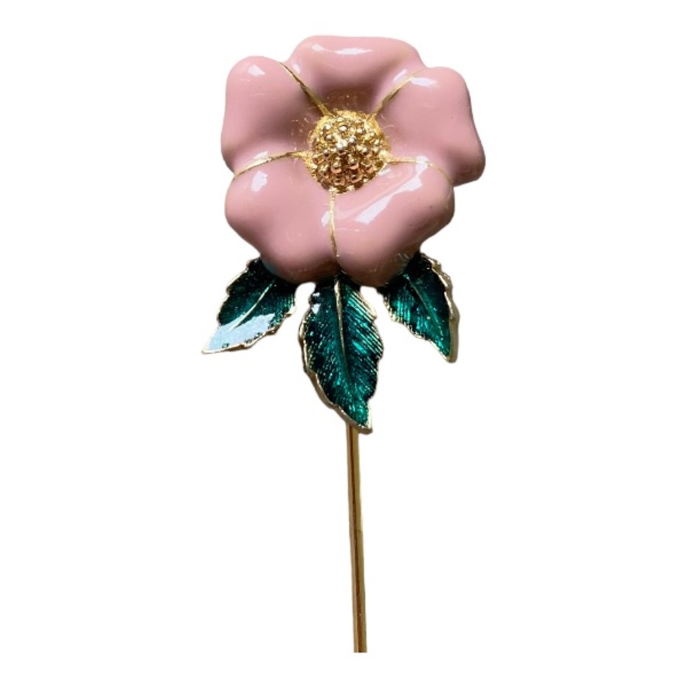 Vintage Pink Enamel Lapel Pin - Picture 4 of 5